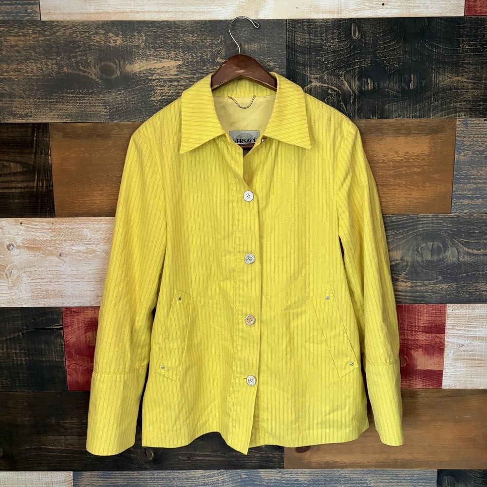 Vintage Versace Jeans Couture Jacket 80s 90s Yellow Medusa Medium Unisex
